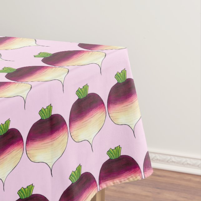 Turnip Swede Veg Vegetable Community Garden Veggie Tablecloth (In Situ)