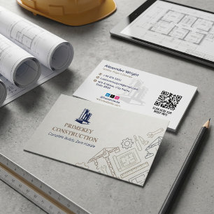 Turnkey Construction Services   Minimalist Grey Business Card