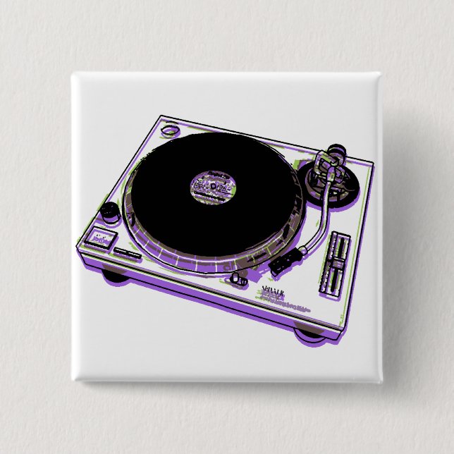 Turntable 15 Cm Square Badge (Front)