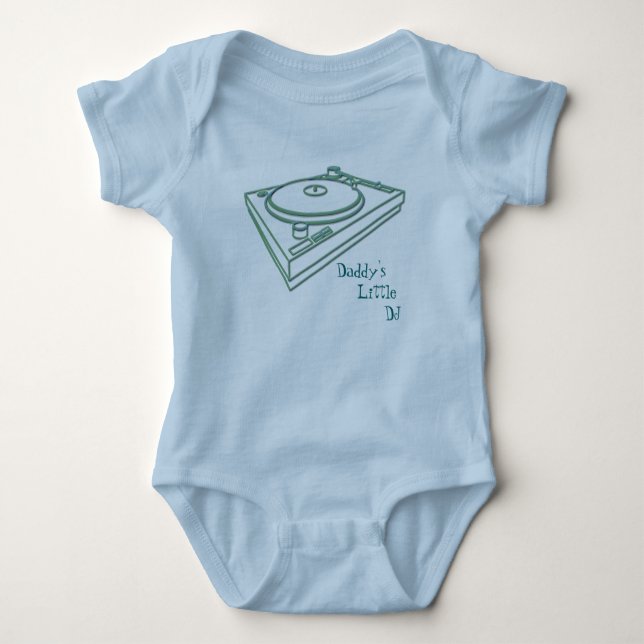 turntable 7, Daddy's  Little DJ Baby Bodysuit (Front)