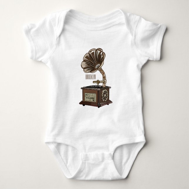 Turntable cartoon illustration  baby bodysuit (Front)