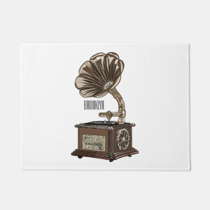 Turntable cartoon illustration  doormat