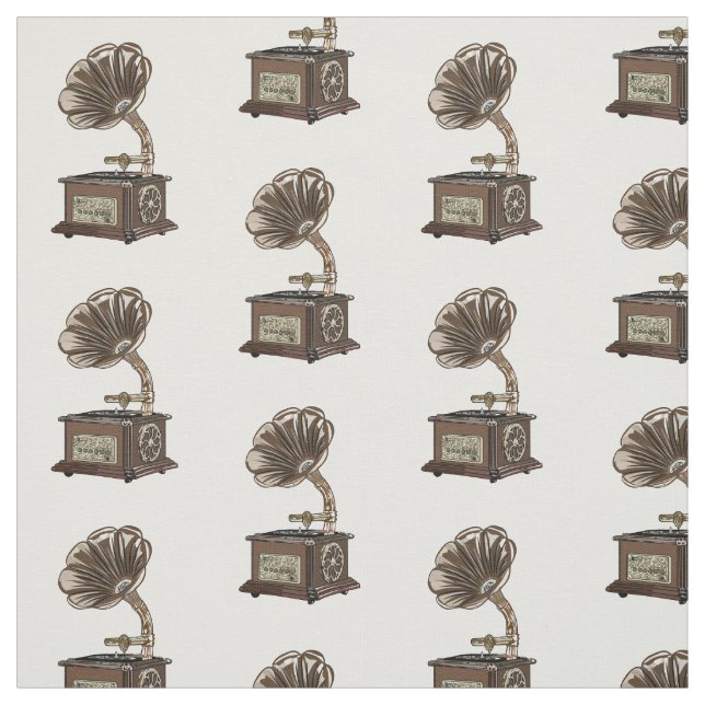 Turntable cartoon illustration fabric (Swatch)