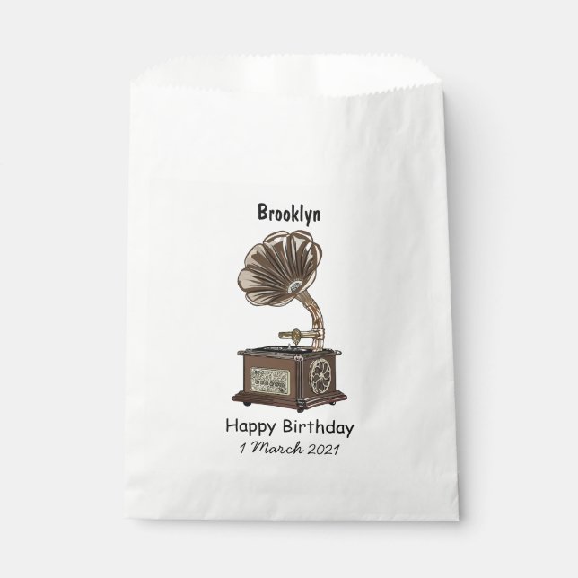 Turntable cartoon illustration favour bags (Front)