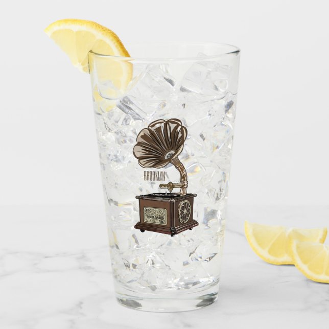 Turntable cartoon illustration  glass (Front Ice)