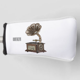 Turntable cartoon illustration golf head cover