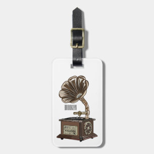 Turntable cartoon illustration  luggage tag