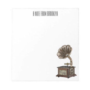 Turntable cartoon illustration notepad