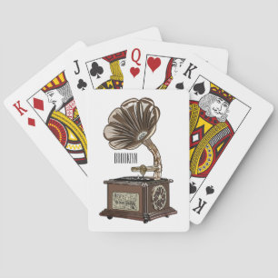 Turntable cartoon illustration playing cards