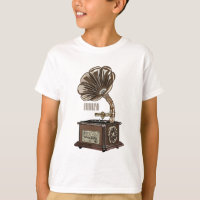 Turntable cartoon illustration