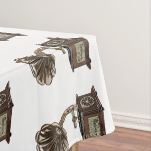 Turntable cartoon illustration tablecloth
