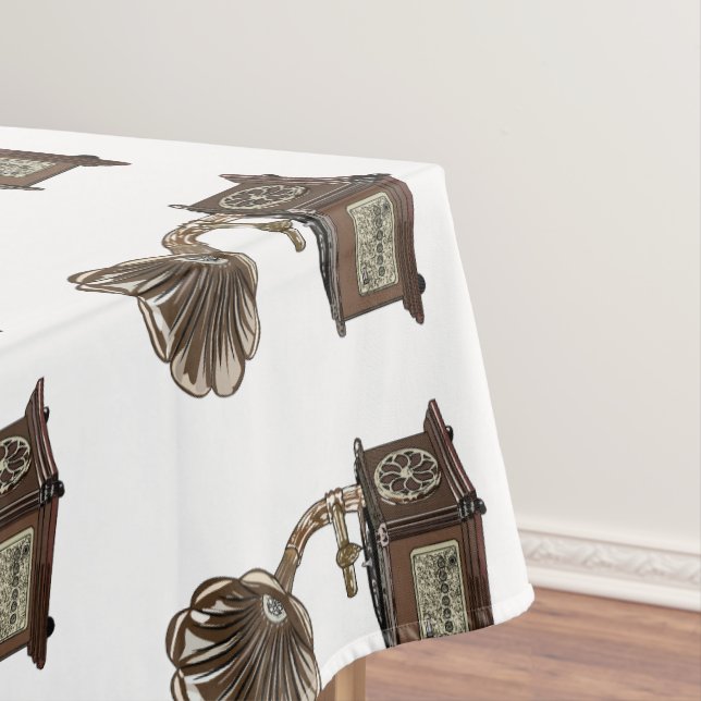 Turntable cartoon illustration  tablecloth (In Situ)