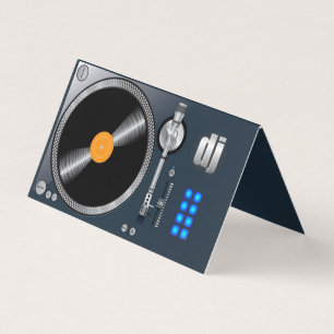 turntable dj folded business card