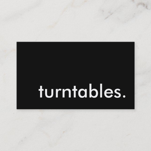 turntables. business card (Front)