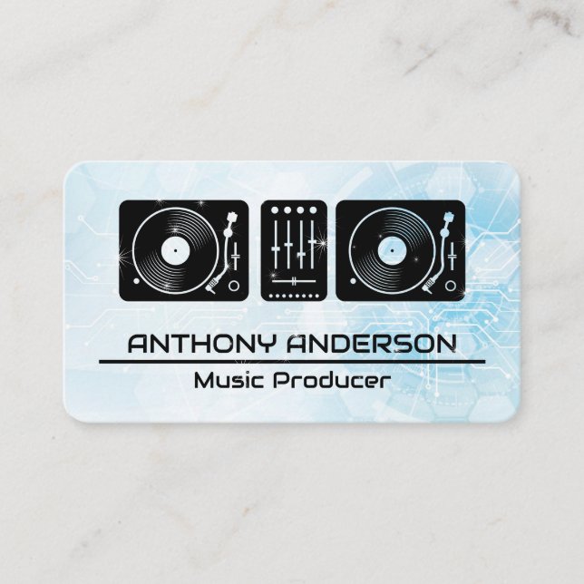 Turntables | Tech Background Business Card (Front)