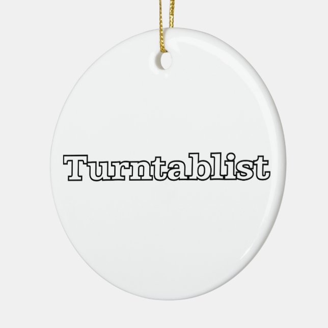 Turntablist Ceramic Tree Decoration (Left)