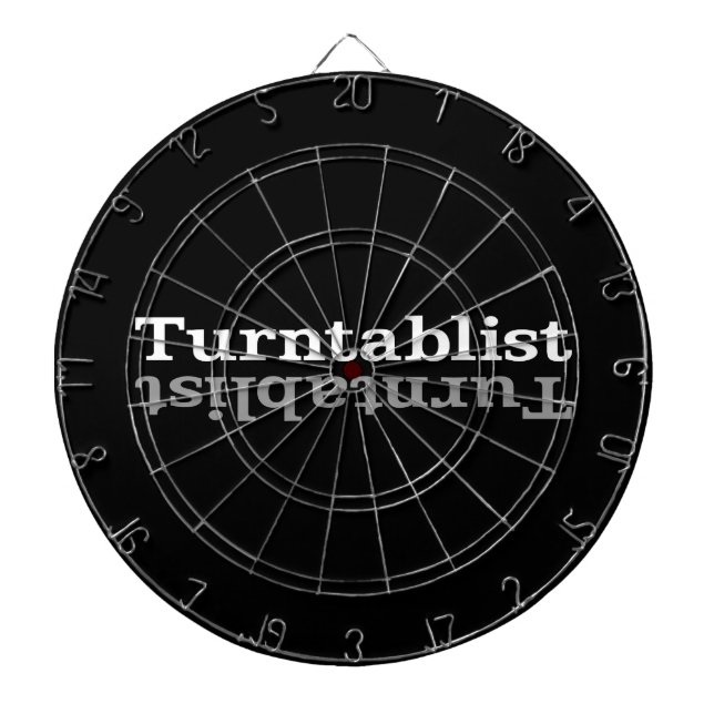 Turntablist ʇsılqɐʇuɹn⊥ dartboard (Front)