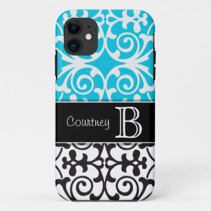 Turq/Black White Grey Personalised iPhone 5 case