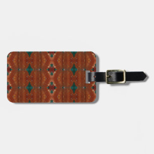 Turq & Coral Ikat Luggage Tag