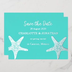 Turqoise Modern Tropical Starfish Beach Wedding  
