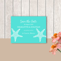 Turqoise Modern Tropical Starfish Beach Wedding   