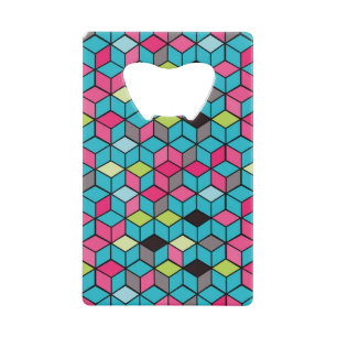 Turqouise and Pink Cube Pattern