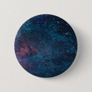 Turqouise Galaxy Paint Sparkles 6 Cm Round Badge