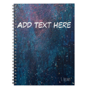 Turqouise Galaxy Paint Sparkles Notebook