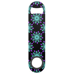 Turquiose and purple neon flower