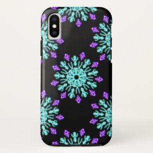 Turquiose and purple neon flower Case-Mate iPhone case