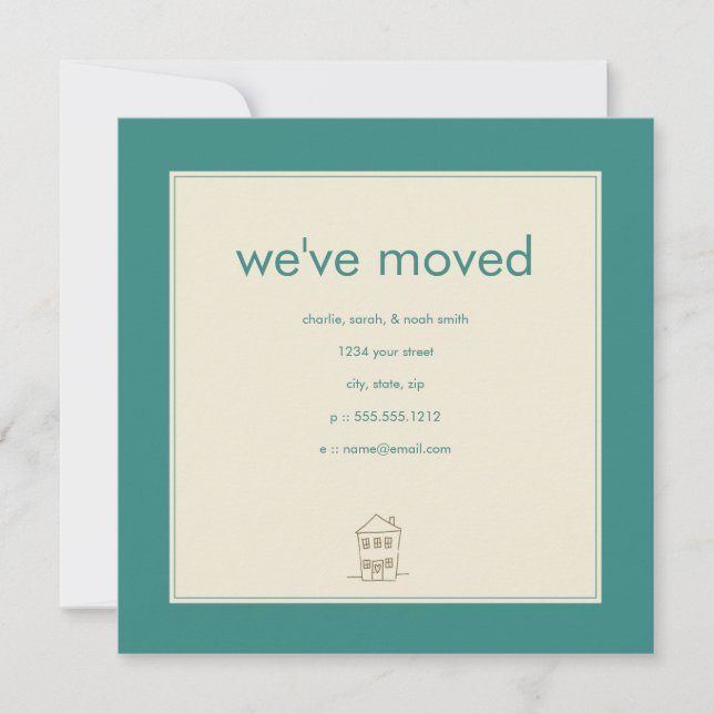 turquise moving announcement (Front)