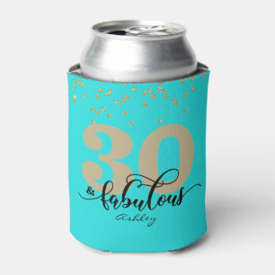  Turquoise 30 and Fabulous Birthday Can Cooler