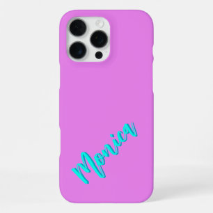 Turquoise 3D Azure Name Funny Violet iPhone 16 Pro Max Case
