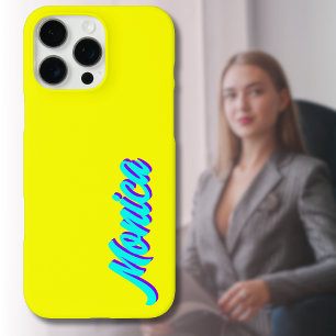 Turquoise 3D Indigo Modern Name   Funny Neon Lemon iPhone 16 Pro Max Case