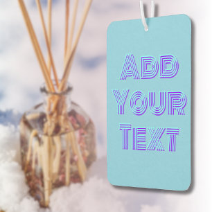 Turquoise 3D Indigo Modern Name Funny Sky Blue Car Air Freshener