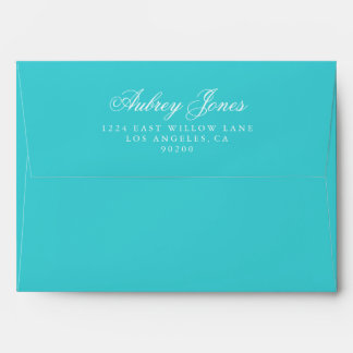 Turquoise A7 Pre-Addressed Linen Envelopes