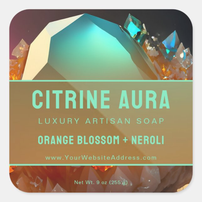 Turquoise Abstract Citrine Fantasy Product Label (Front)
