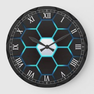 Turquoise Abstract Large Clock