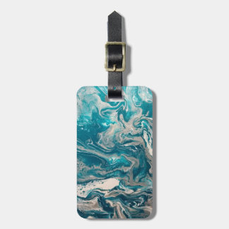 Turquoise Abstract Luggage Tag Personalised