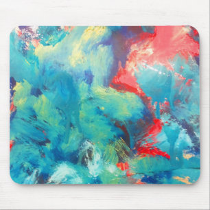 Turquoise Acrylic Painting The Abstract Art Abstra Mouse Pad