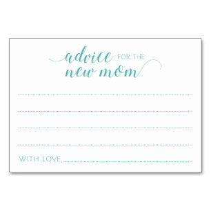 Turquoise Advice Cards New Mum Baby Shower
