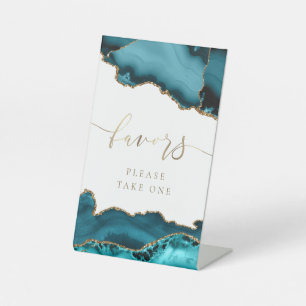 turquoise agate favours pedestal sign