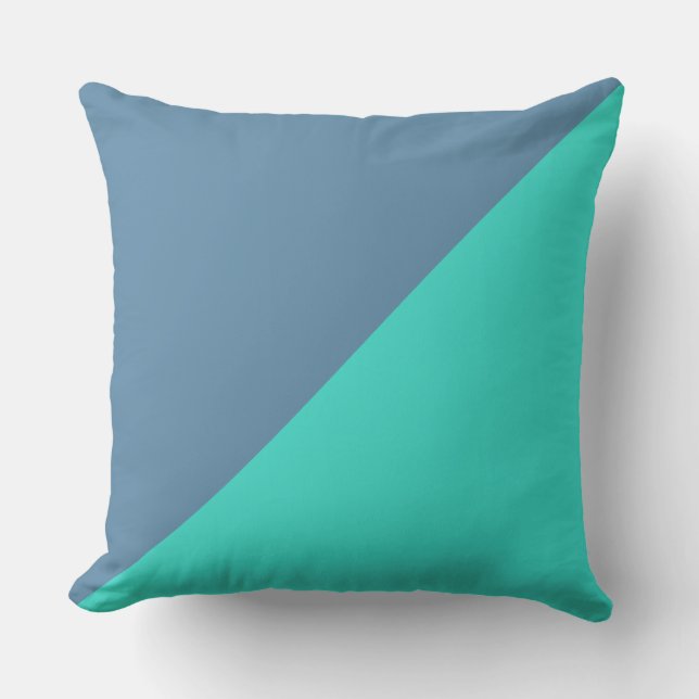 Turquoise & Air Force blue Solid Colour Cushion (Front)