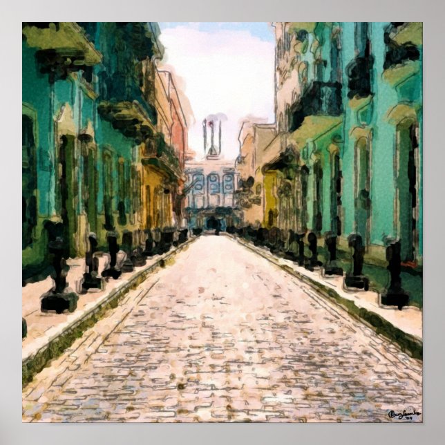 Turquoise Alley - Watercolor Sketch Signed Poster (Front)