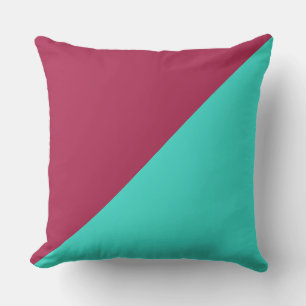 Turquoise & Amaranth deep purple Solid Colour Cushion