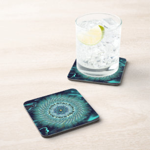 Turquoise and Aqua Mandala Coasters