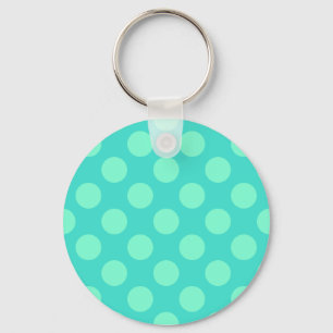 Turquoise and Aquamarine Dots Key Ring
