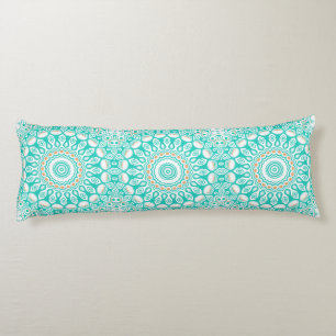 Turquoise and Beige Ocean Mandala Pattern Body Cushion
