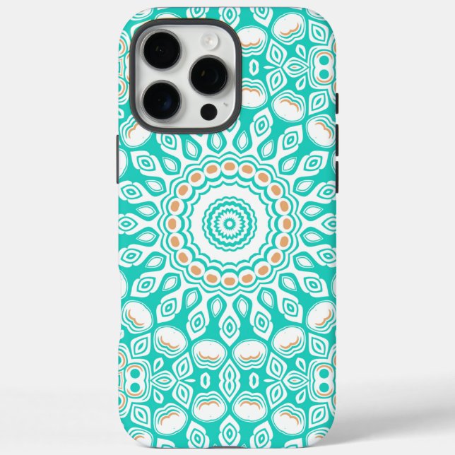 Turquoise and Beige Ocean Mandala Pattern Case-Mate iPhone Case (Back)