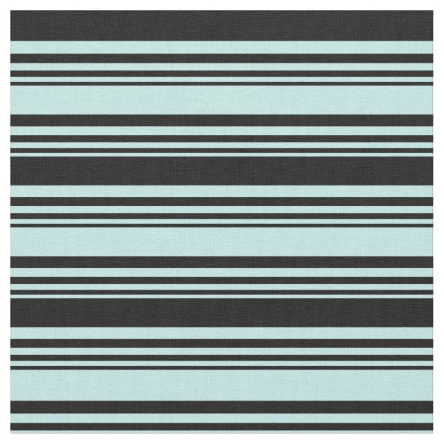 Turquoise and Black Coloured Striped Pattern Fabric (Close Up)